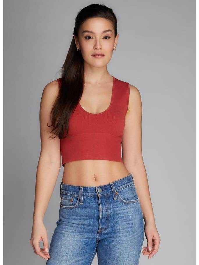 C'est Moi Clothing Co – wholesale Knit top – Women's – Bamboo Deep V Rib Top- CEBT10023