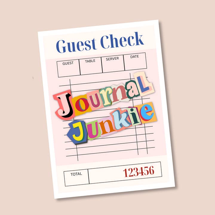 Journal Junkie | Guest Check | Sticker for wholesale by Pretty Pages