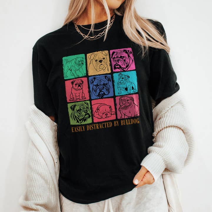 Maglietta Bulldog Inglese Carina Divertente Amante dei Cani Vintage Tee 3 per la vendita all'ingrosso da parte di Vivtrek