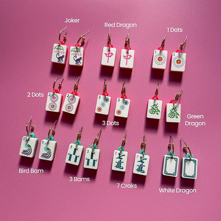 Mahjong Tile Dangles for wholesale by The Crafted Makerie