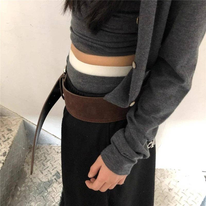 FurDecoration - Wholesale Belt - Women's - Fashion Matte Wide Edge Belt3