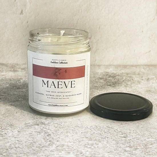 Poppy & Ember - Wholesale Jar/Filled Candle - Maeve Goddess Crystal Intention Candle
