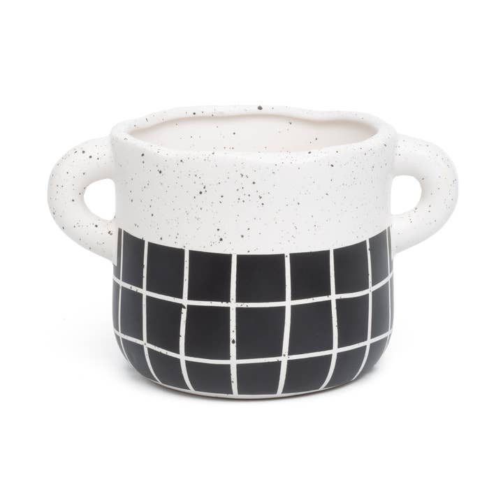 VASE NOIR FAIT MAIN - PEINT À LA MAIN HF pour la vente par Helio Ferretti