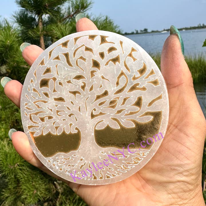 KayleeNYC - Wholesale Crystal Charging Plate - Selenite aka Satin Spar Tree of Life Charging Plate3