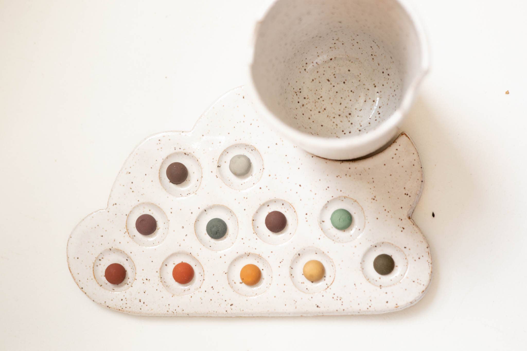 joye made clay - Wholesale Palette/Mixing Tray - ceramic nesting cloud palette and brush cup set2