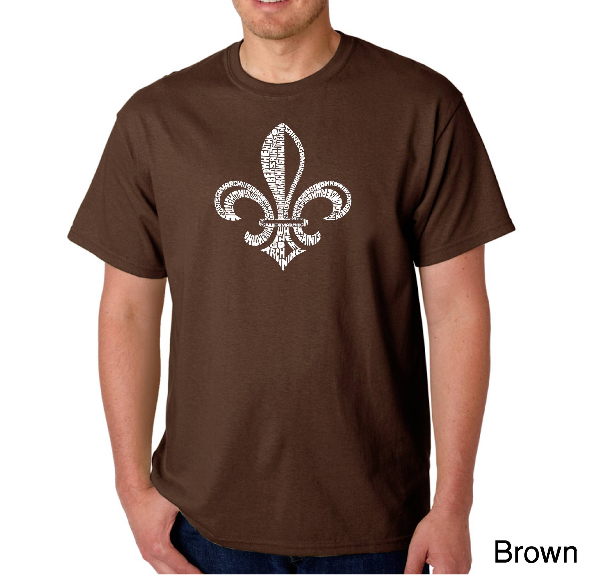 LA Pop Art - Wholesale Screen Printed T-Shirt - Men's - LA Pop Art Men's Word Art T-shirt - FLEUR DE LIS2