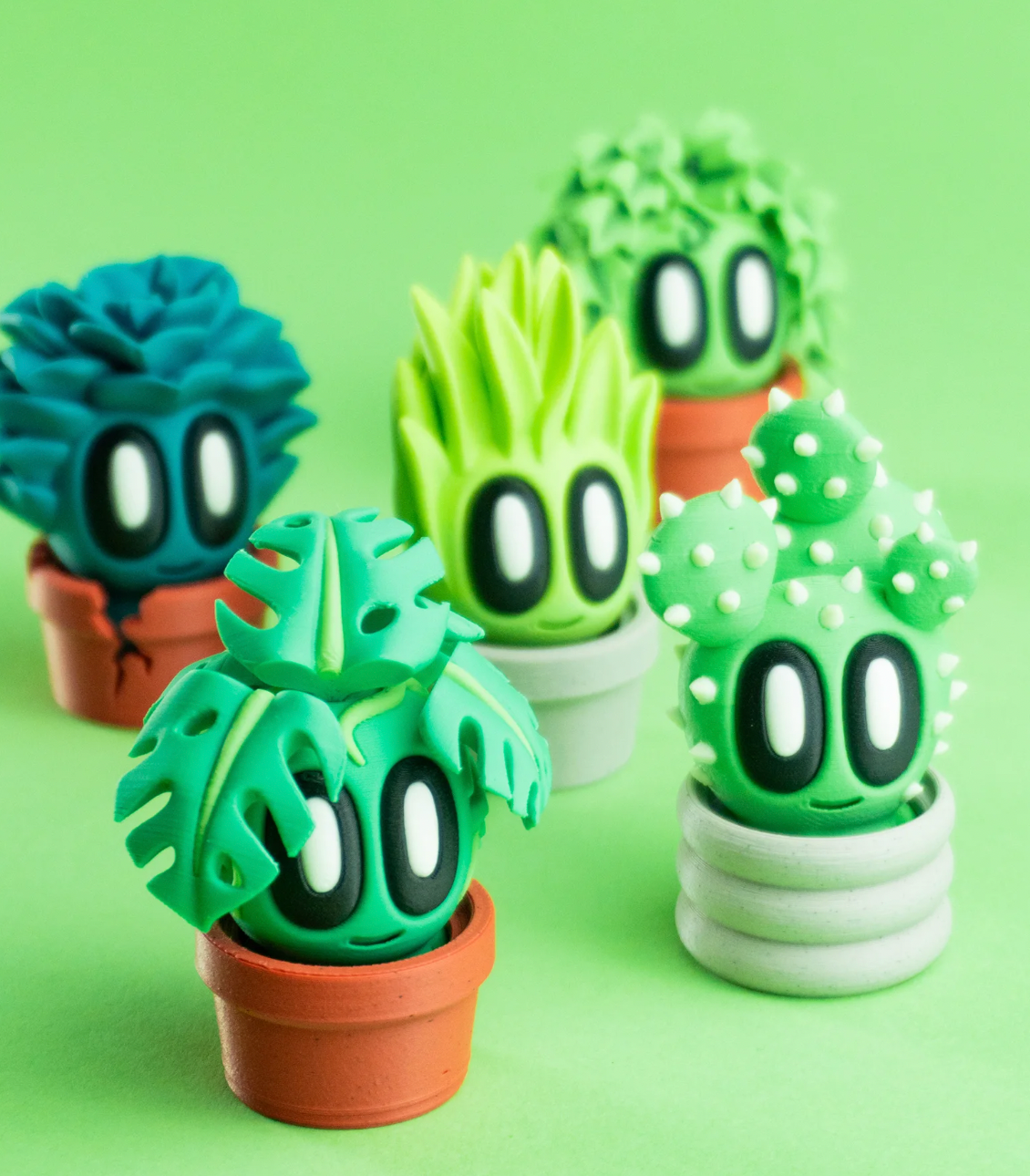 Great American Designs - Wholesale Decorative Figurine - Blob Plants, Mini Plant Collectible Art Toy with Pot, 3D 1