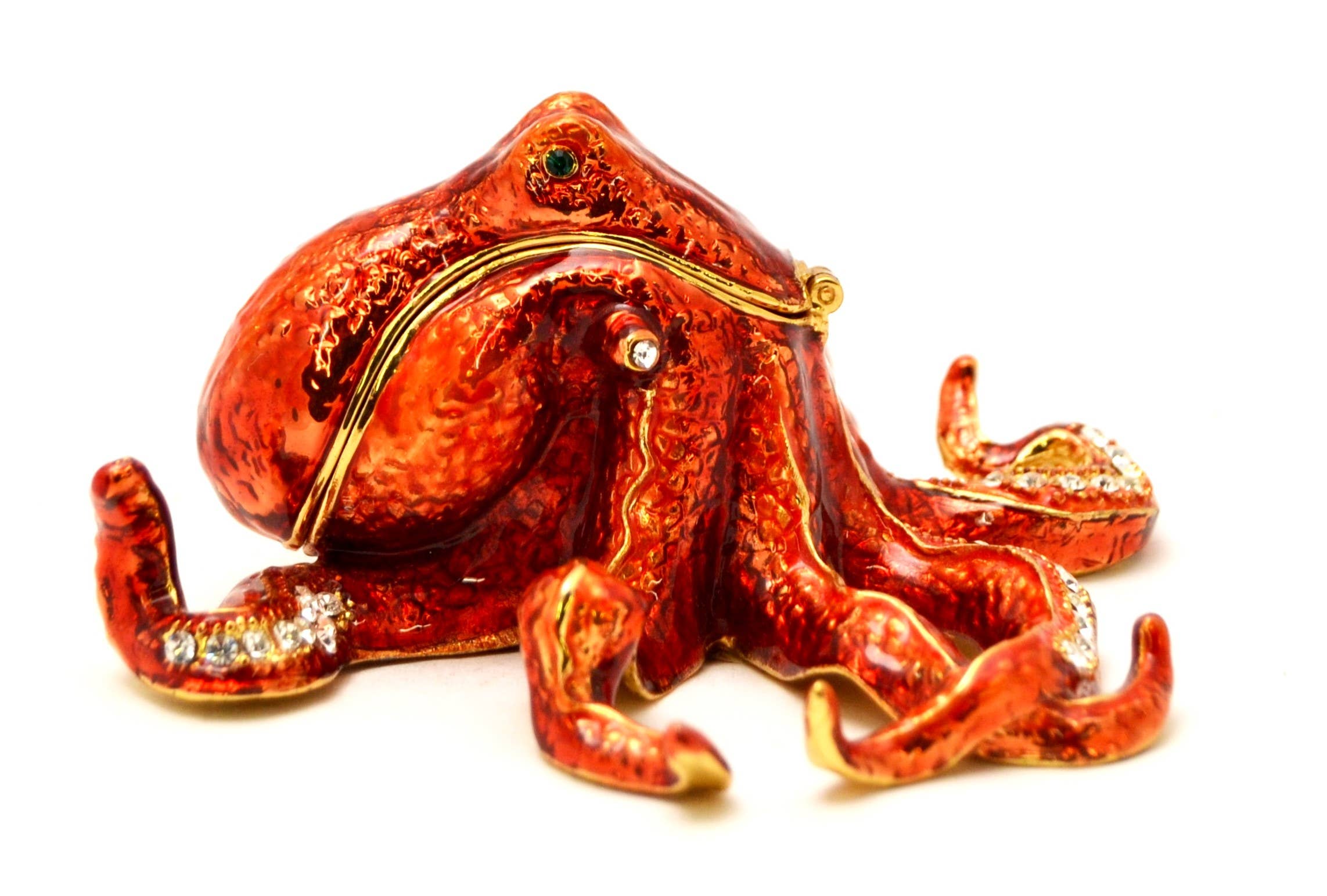 Ciel Collectables - Vente Boîte/rangement à bijoux - Boîte à bijoux Blue Octopus. Fabriqué à la main avec Swarovski6