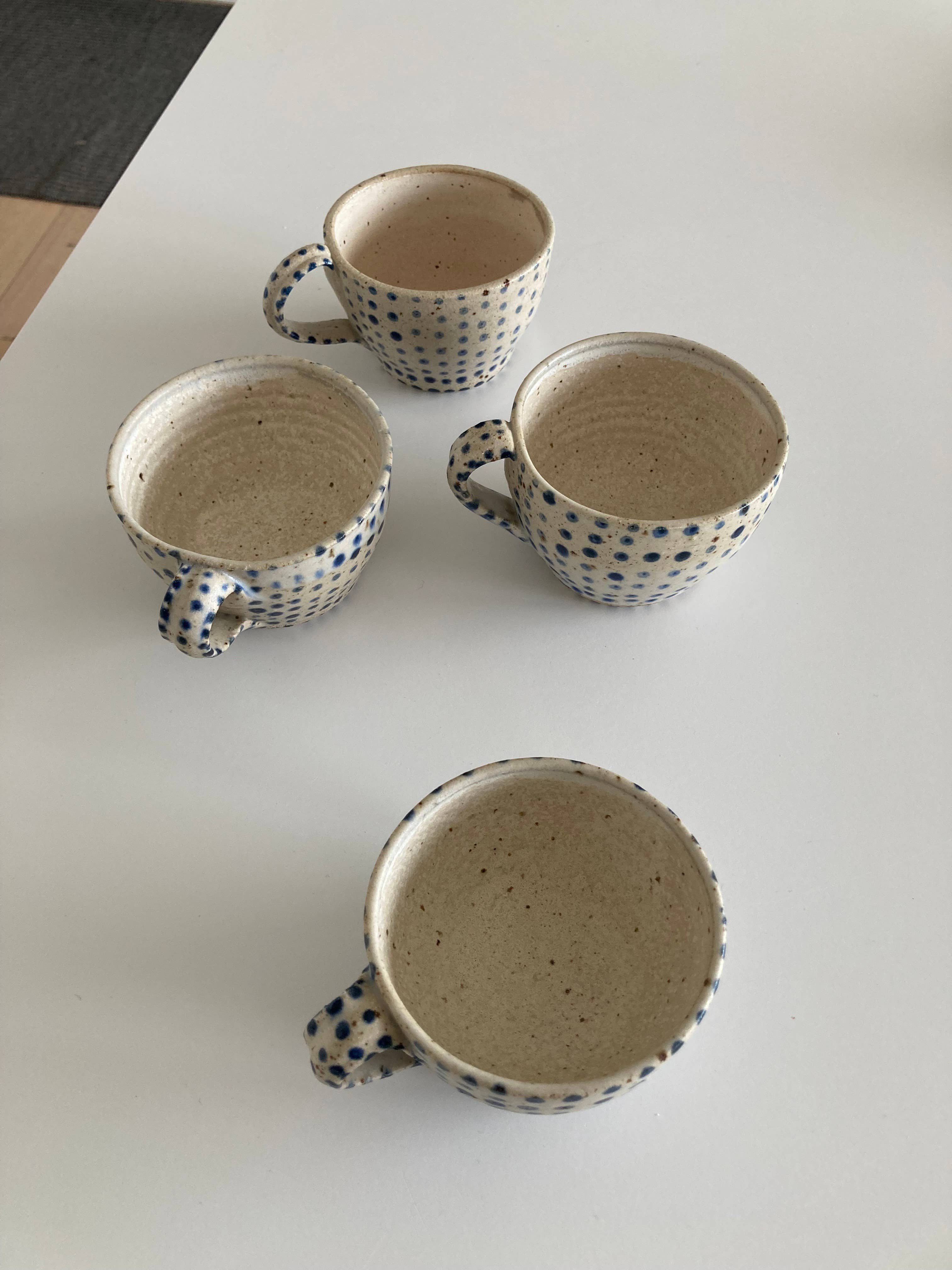 Polli Pots - Wholesale Coffee Mug - Danish small coffee mug BLUE polka dots2