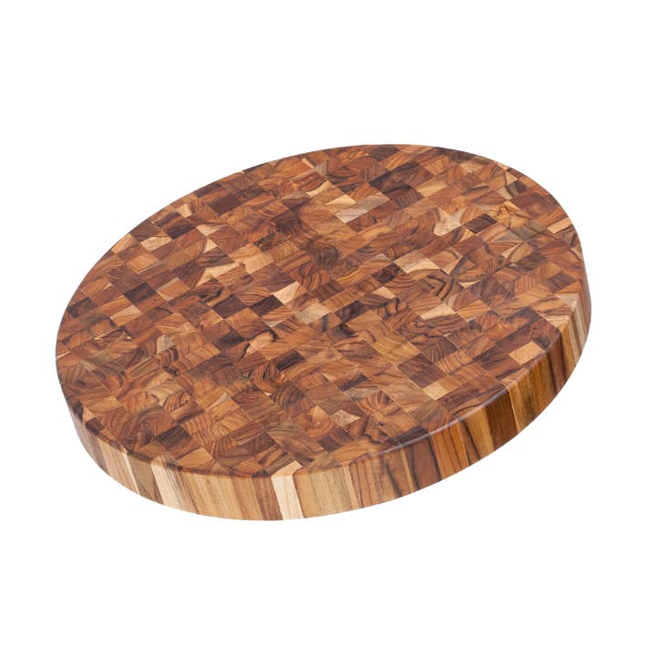 TeakHaus Butcher Block Round Serving & Cutting Board for wholesale by HAUS