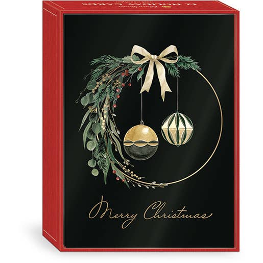 5X7 12 Ct Holiday Card Elegant Ornaments for wholesale by Punch Studio