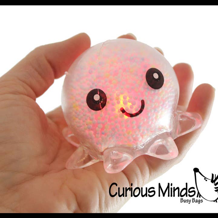 Curious Minds Toys – wholesale Fidget Toy - Barn – 1 Light Up Octopus - Luft och frigolit Bead Filled Squeeze13