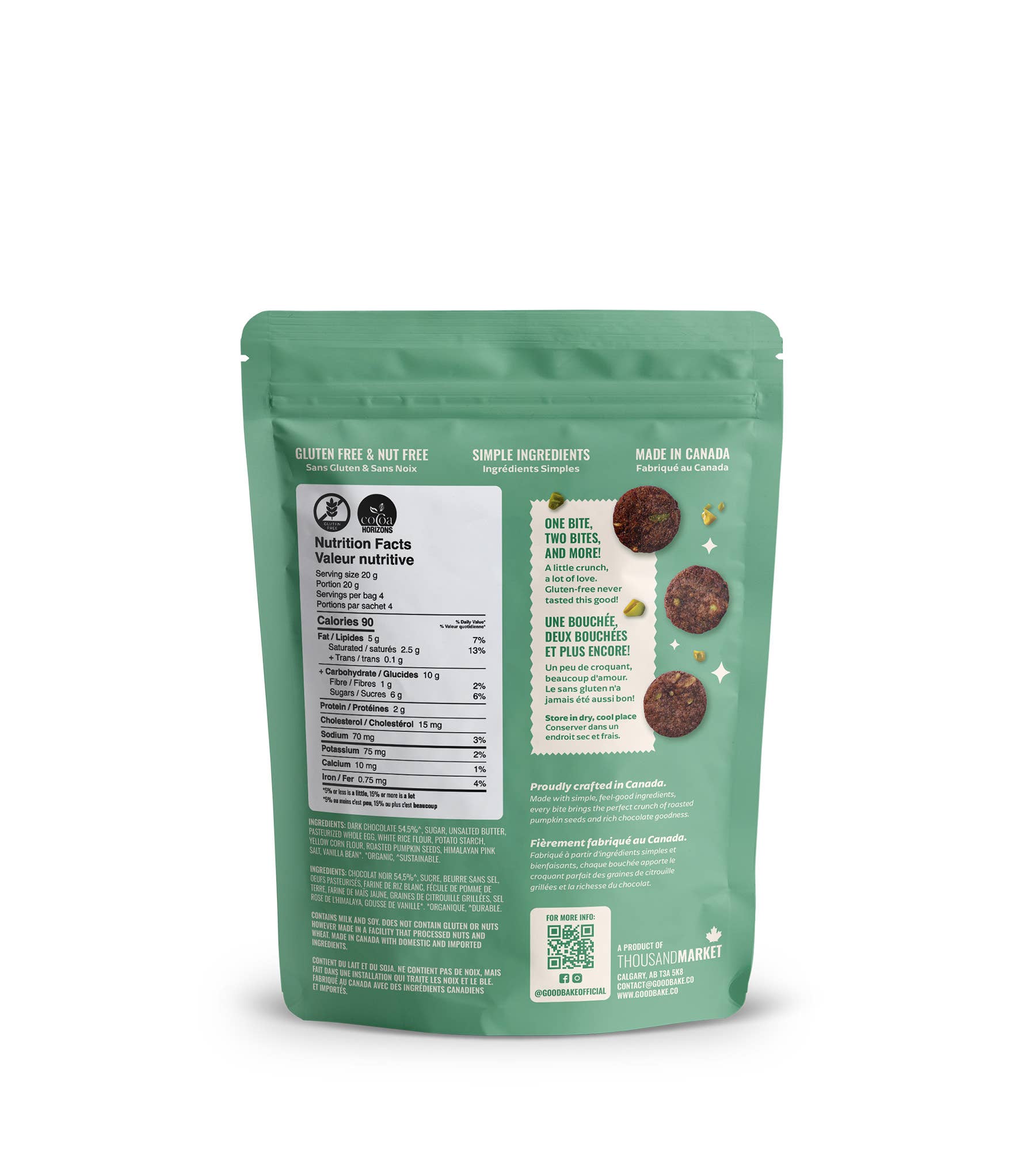 Goodbake - Wholesale Brownie - Roasted Pumpkin Seeds Crunchy Brownie Snack Pack (80gr)1