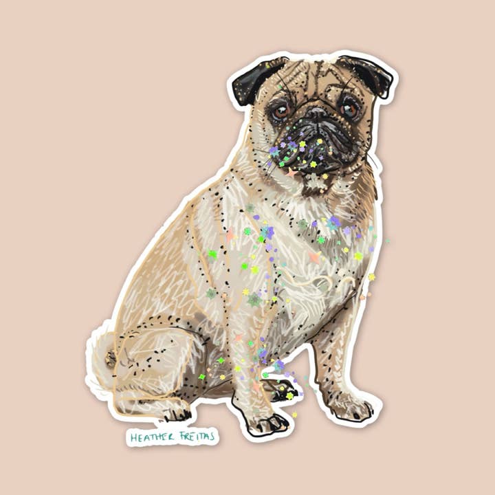 Heather Freitas - Wholesale Sticker - Pug Sticker