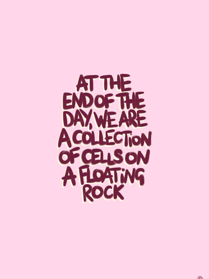 Floating Rock | Pink and Maroon Print for wholesale by Peak Prints