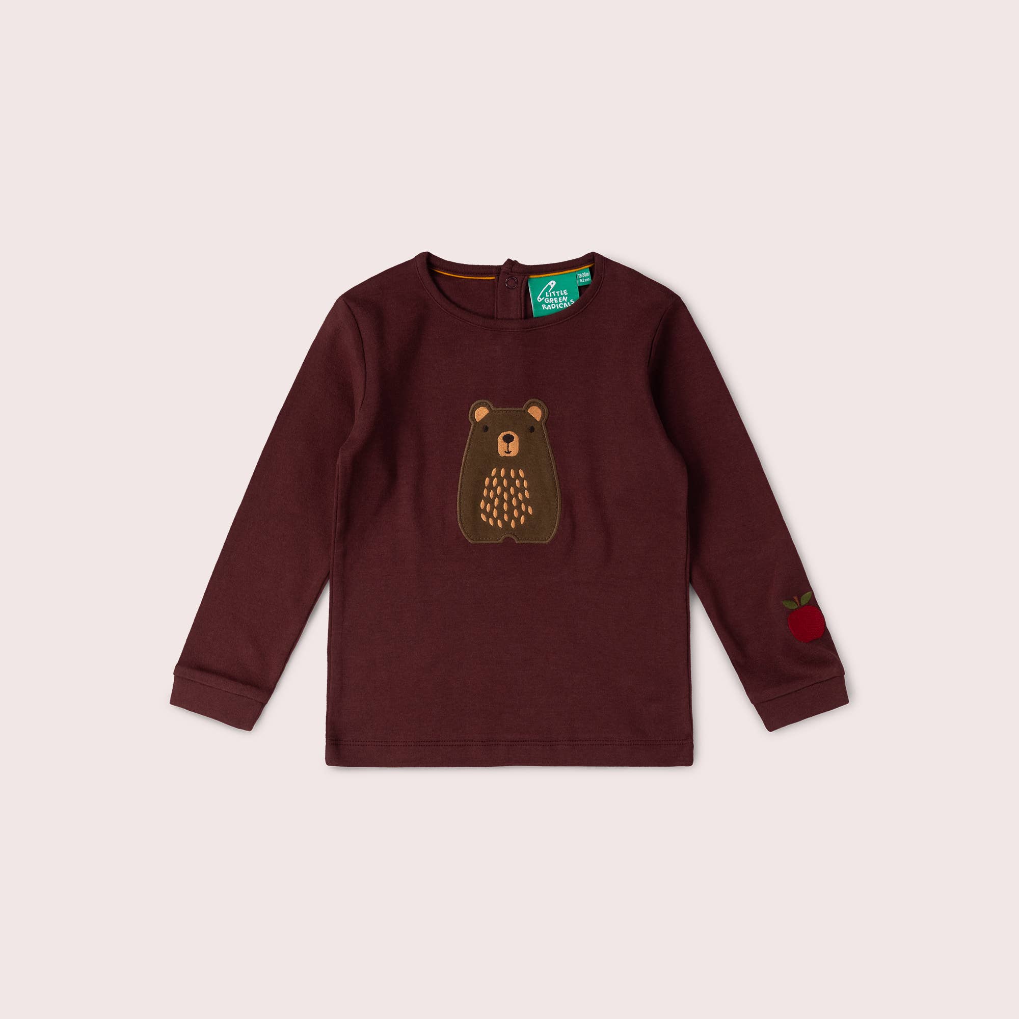 Brown Teddy Bear Applique Long Sleeve T-Shirt for wholesale on Faire