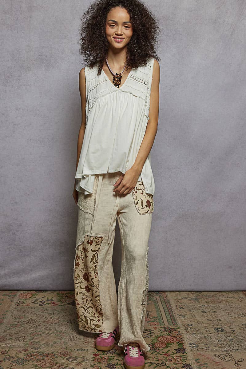 Pol Clothing - Wholesale Knit Top - Women's - Sleeveless Loose Fit V-Neck Babydoll Casual Knit Top SALE4