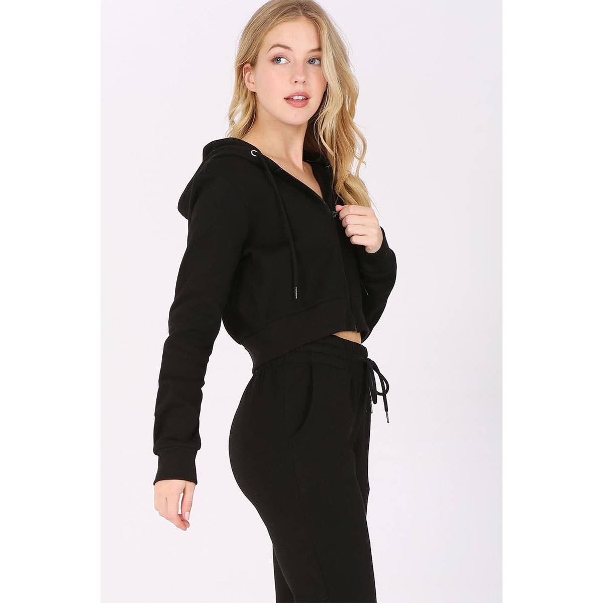 UP CLOTHING - Wholesale Hoodie - Women's - Cropped Fleece Zip Up Hoodie Jacket23