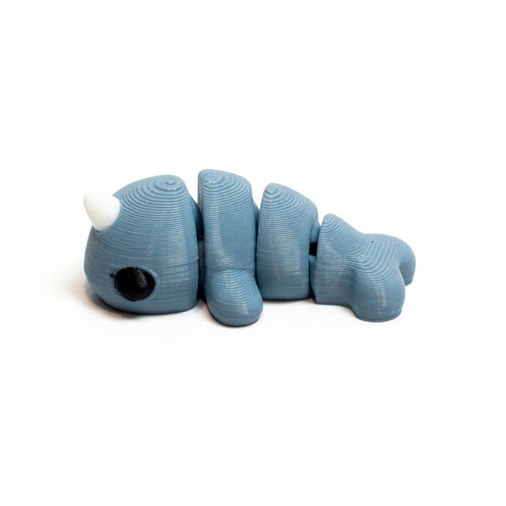Narwhal (Blue/Grey) • Mini 3D Printed Articulated Animal • Flexi Animals for wholesale by Lorianne Kol 3D Prints