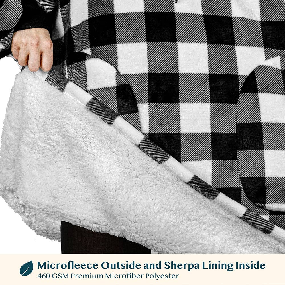 Pavilia - Wholesale Hoodie - Women's - Chest Pocket Sherpa Hoodie Blanket - Patch Pocket (Regular / Long)22