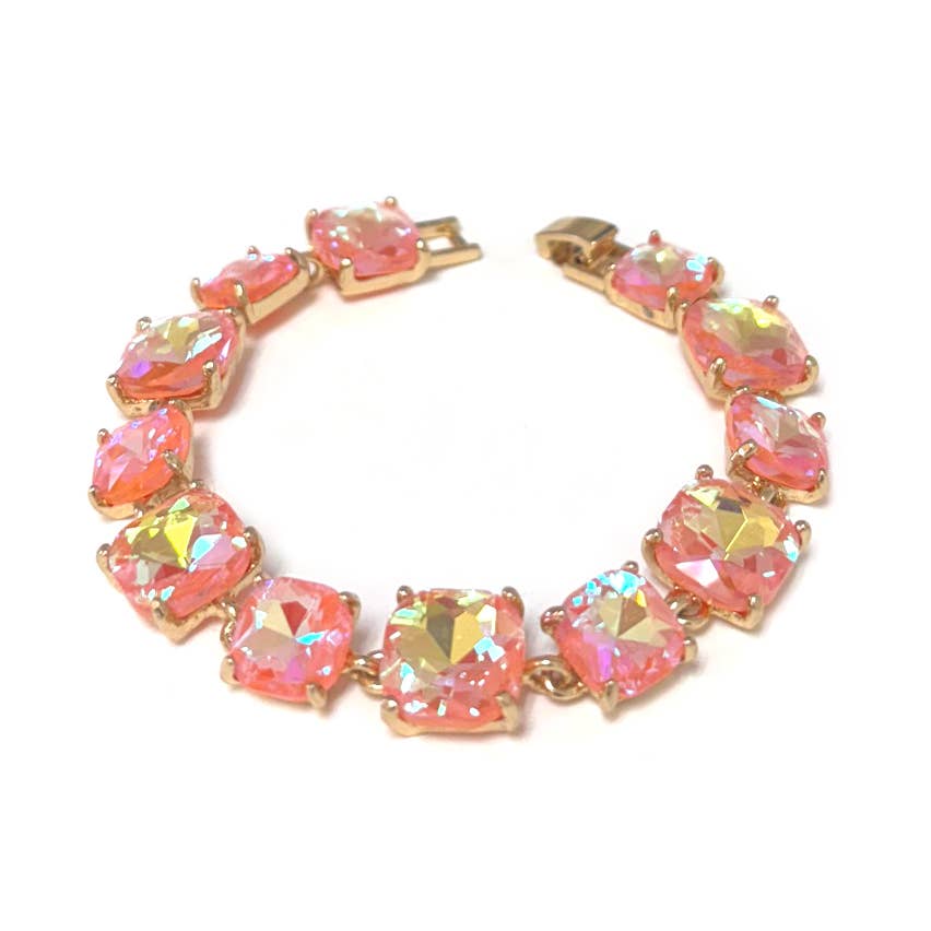 StarryNYC - Wholesale Link & Chain Bracelet - Cushion Cut Glass Crystal Linked Station Bracelet13