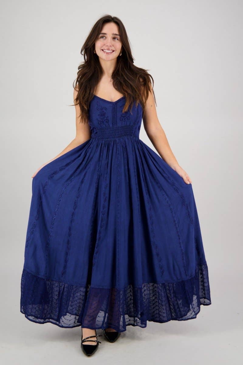 Advance Apparels - Wholesale Dress - Women's - Sheer Hem Smocked Maxi Dress ADL-2532424