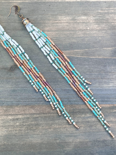 Wild Honey Pie Design - Wholesale Tassel Earrings - Boho Beaded Fringe Earrings, Handwoven Seed Bead Earrings5
