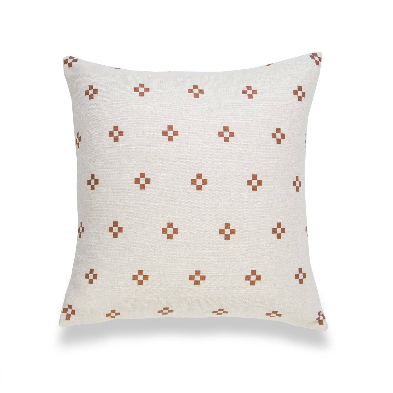 Hofdeco – Großhandel Zierkissenbezug – Moderner Boho-Wurfkissenbezug, Rost, ethnische Punkte, 45,7 cm