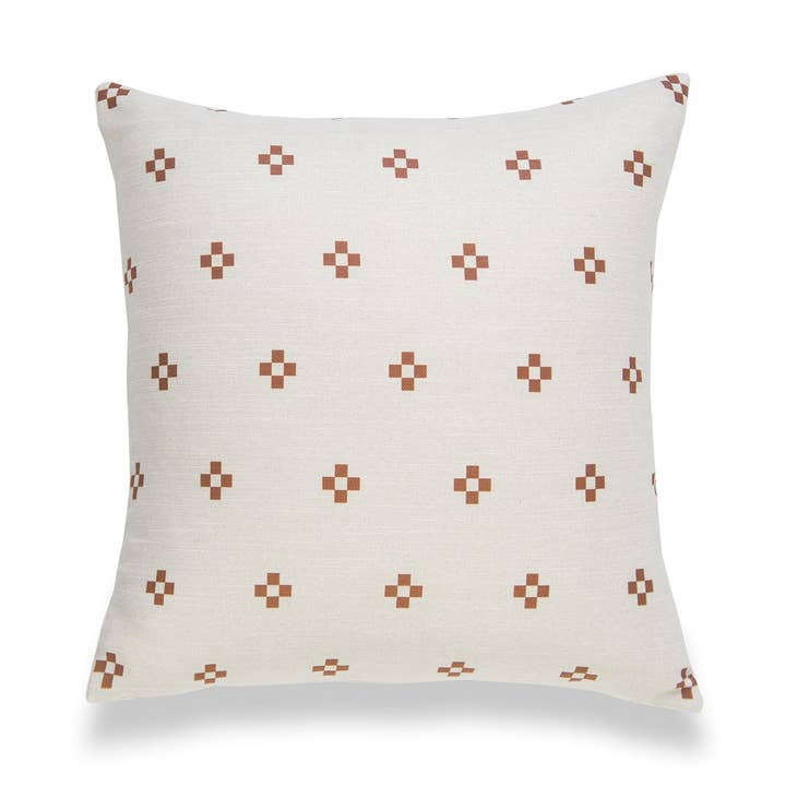 Hofdeco – Großhandel Zierkissenbezug – Moderner Boho-Wurfkissenbezug, Rost, ethnische Punkte, 45,7 cm0