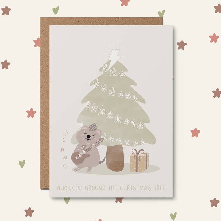 From Rosalie - Vente Cartes de Noël - Carte de Noël - Quokkin' Around | Noël australien | Quokka1