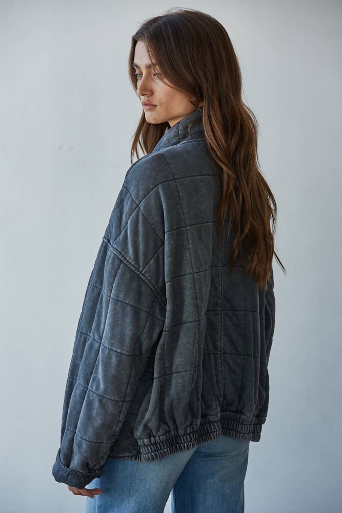 By Together - Wholesale Jacket - Women's - L4369 | Long Sleeve Quilted Knit Mineral Washed Jacket8