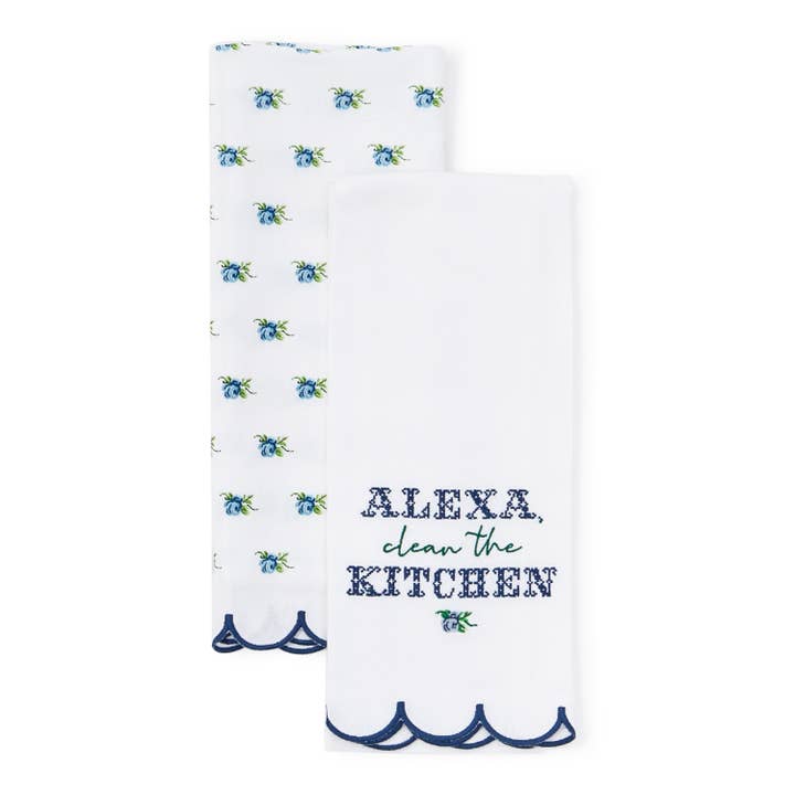 Alexa Clean | Cross Stitch Dish Towels | Set of 2 for wholesale by Boyar Gifts for Two's Company