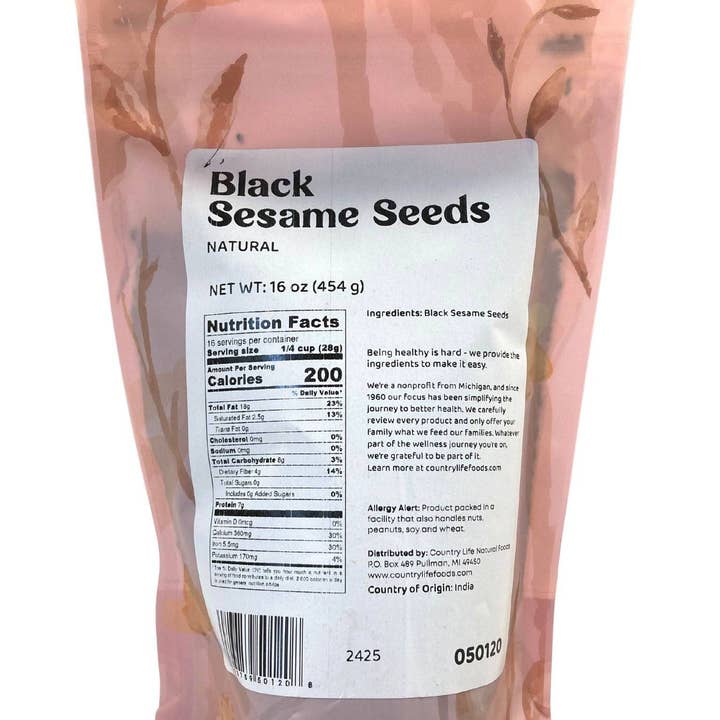Country Life Natural Foods - Wholesale Seeds/Kernels - Sesame Seeds, Black, Natural1