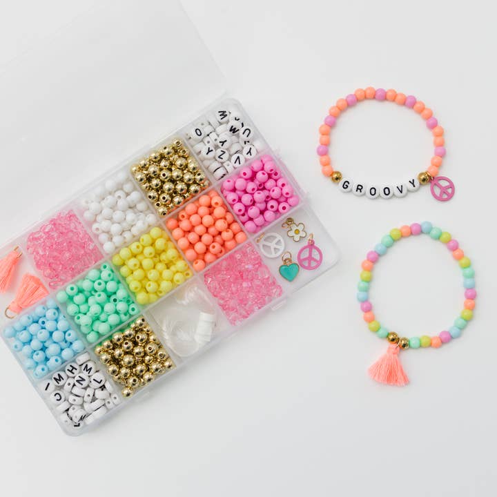 Stacked Sweetly - Wholesale DIY Jewelry - Kids - Groovy Goals DIY Stretchy Bracelet Craft Kit1