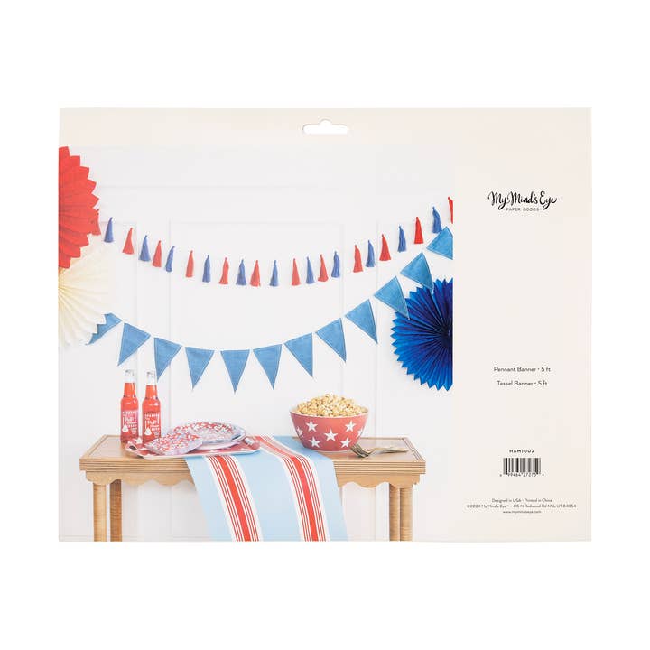 My Mind’s Eye - Wholesale Party Sign/Banner - Chambray and Tassel Banner Set3