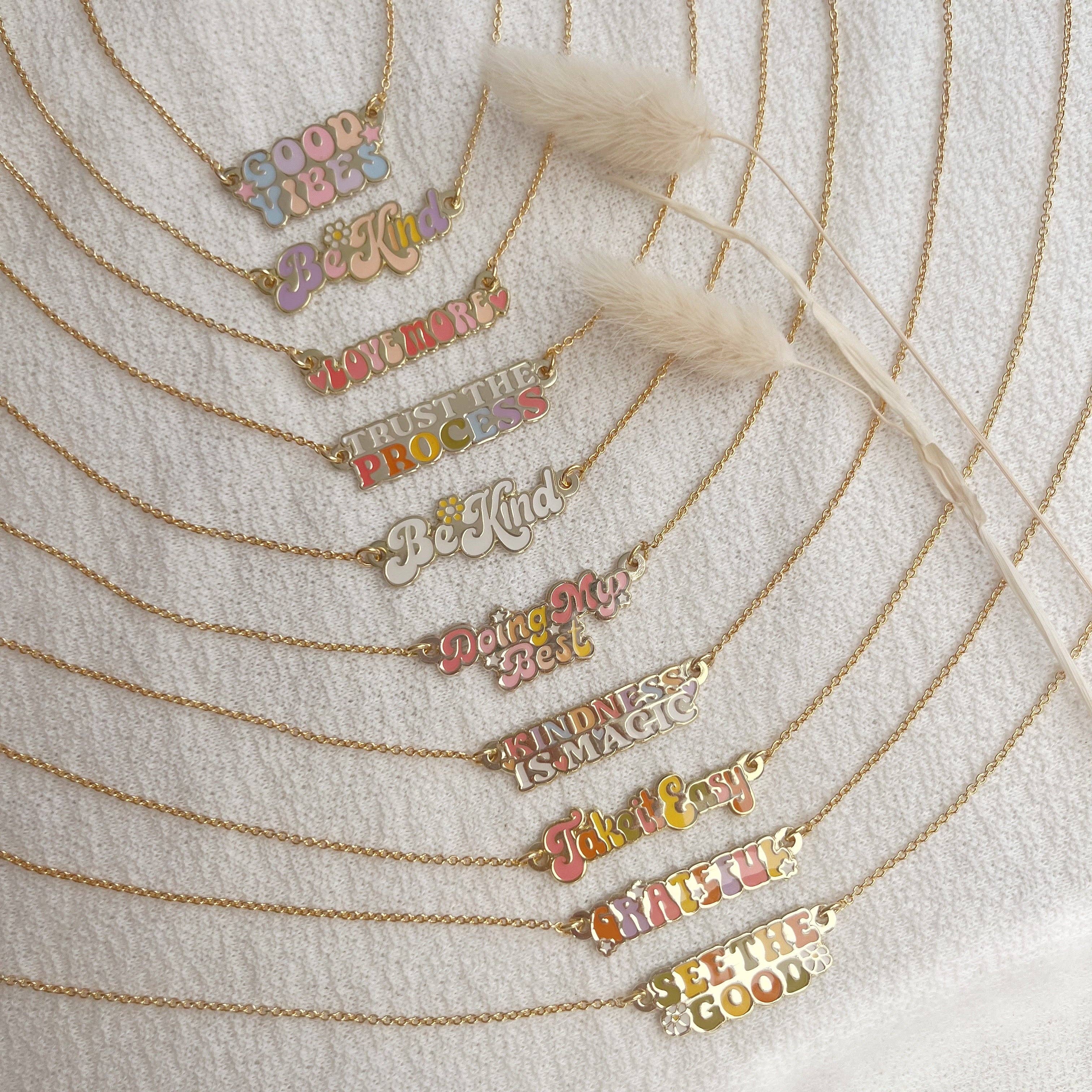 Kindness is Magic - Wholesale Pendant/Charm Necklace - Inspirational Nameplate Necklace2