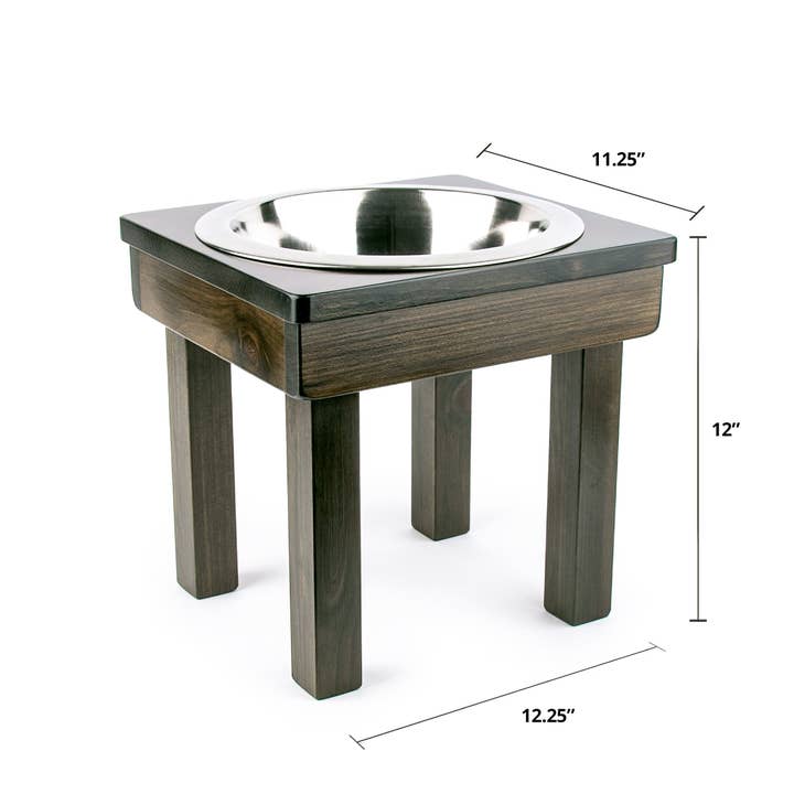 Ozarks Fehr Trade Originals - Wholesale Pet Bowl - Cat/Dog - 12" Tall, Medium Single Bowl Raised Feeder for Dogs
