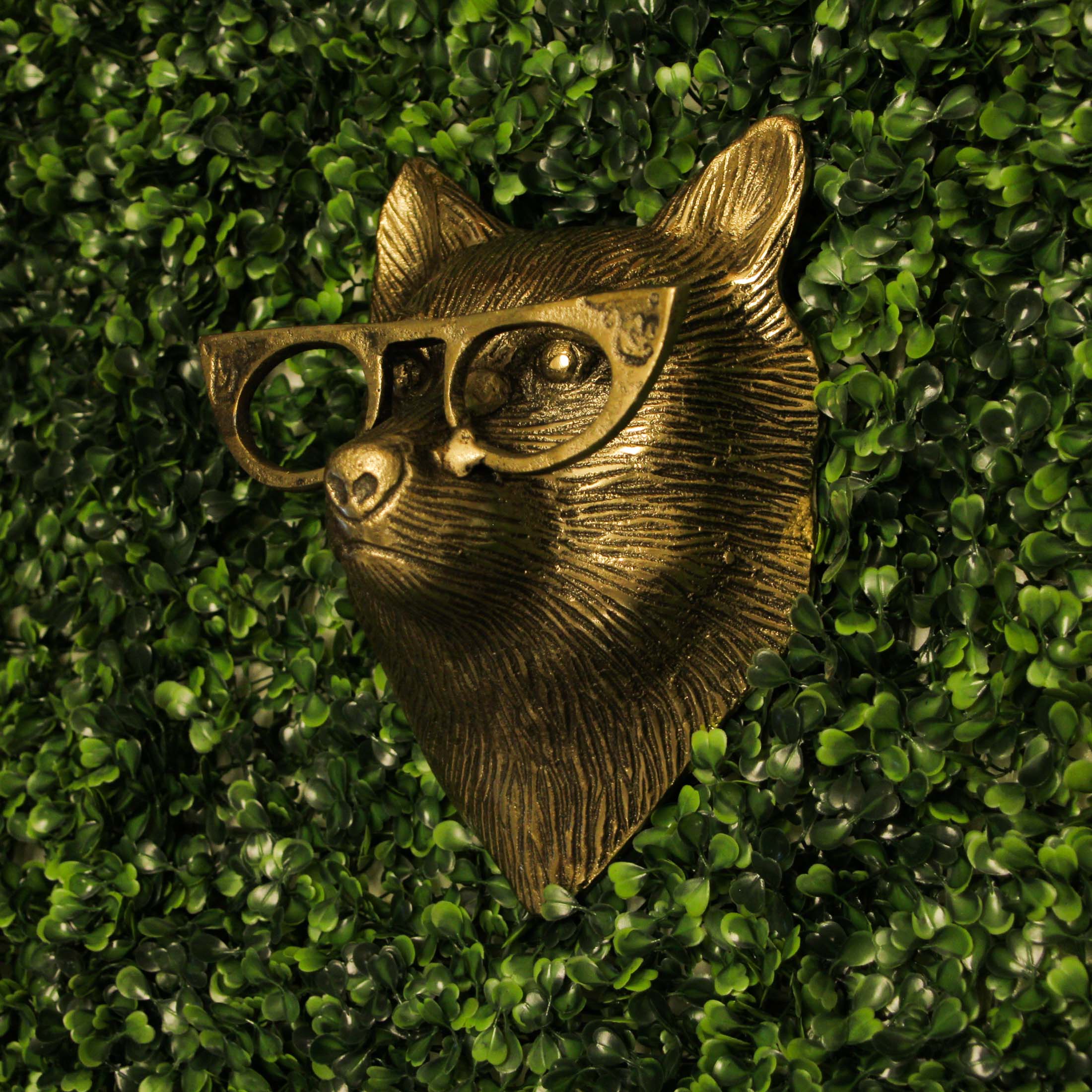 Zeckos - Wholesale Wall Decor - Kids & Baby - Gold Fox Head Wall Hanging with Cat’s Eye Glasses – 6" High5