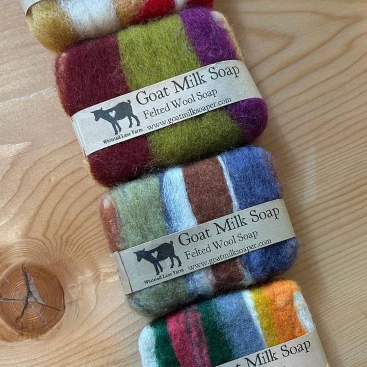 Whitetail Lane Farm Goat Milk Soap - Wholesale Bar Soap - Felted Goat Milk Soap Bar - Soap and Wash Cloth all in one!