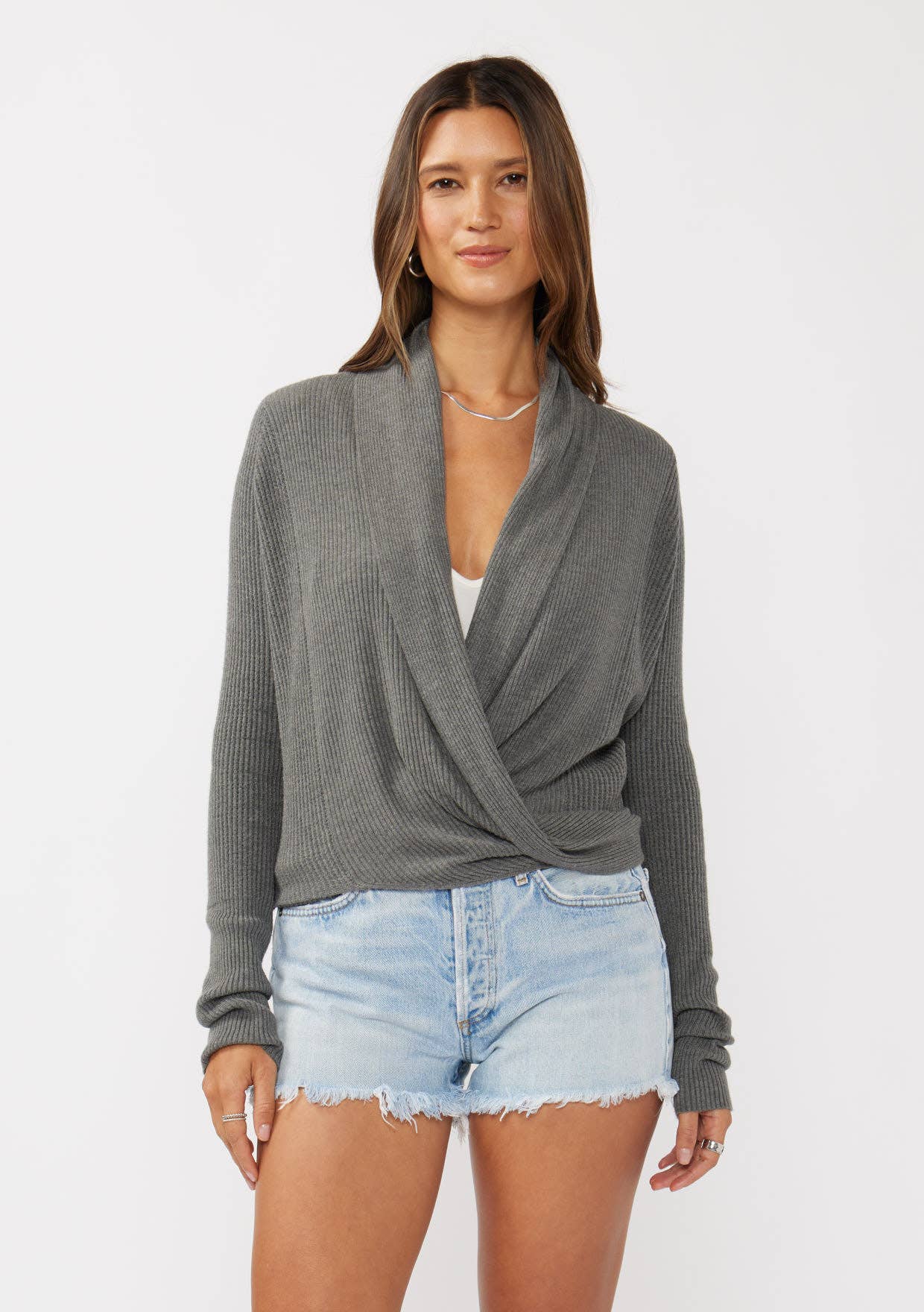 Lovestitch - Wholesale Cardigan - Women's - Waffle Knit Long Sleeve Tie Front Cardigan28