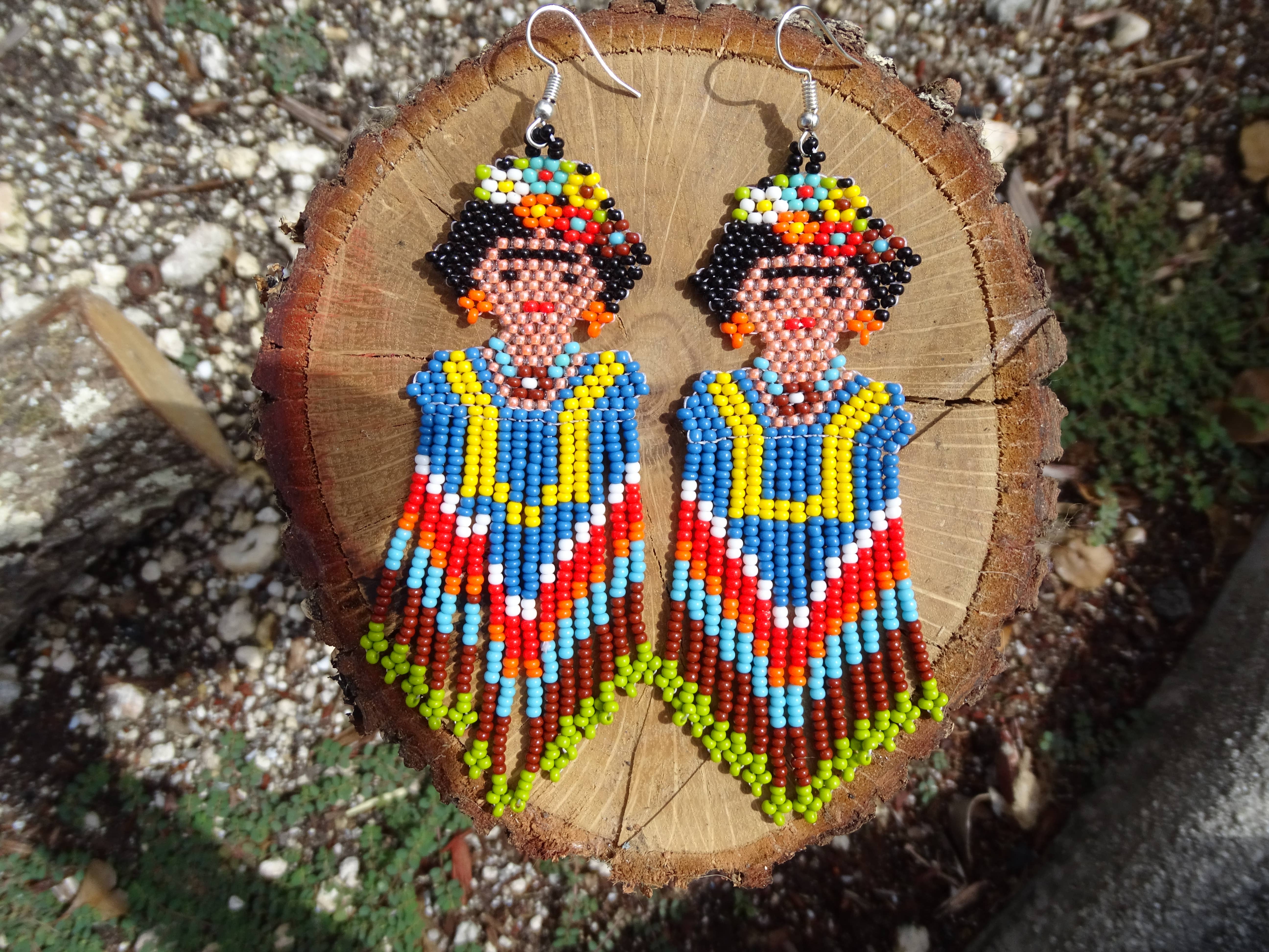 Pichincha - Wholesale Dangle Earrings - Extra Large Seed Bead Frida Inspired Long Dangle Earrings3
