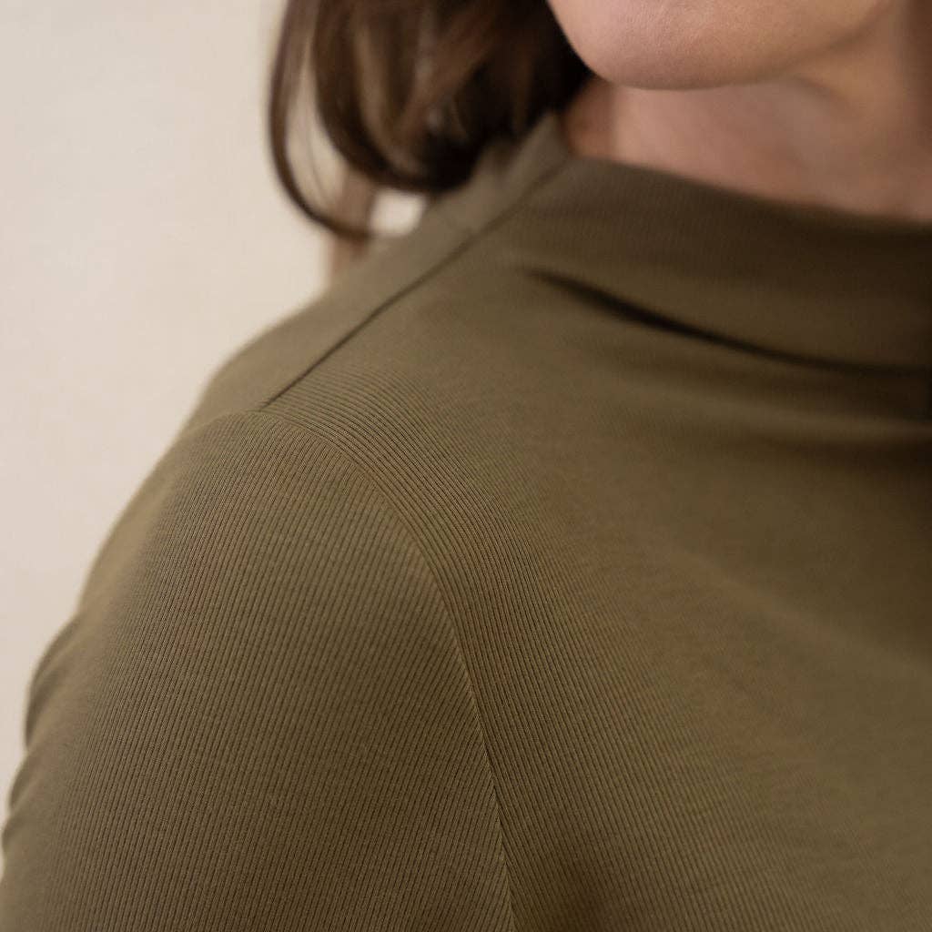 Encircled - Wholesale Knit Top - Women's - The Going Places Bracelet Sleeve Mock Neck13