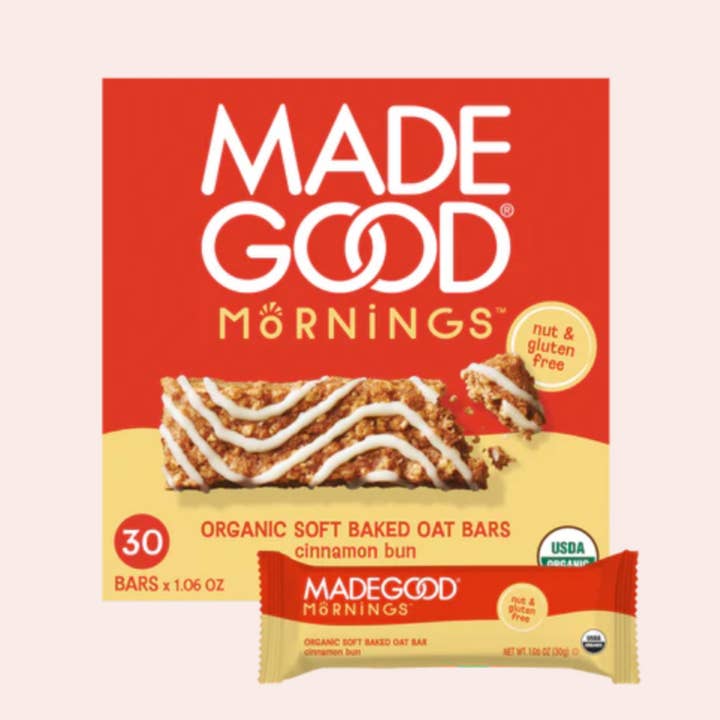 MADE GOOD MORNINGS SOFT BAKED OAT BARS – 5PK (5.3oz) for wholesale by LAGMA