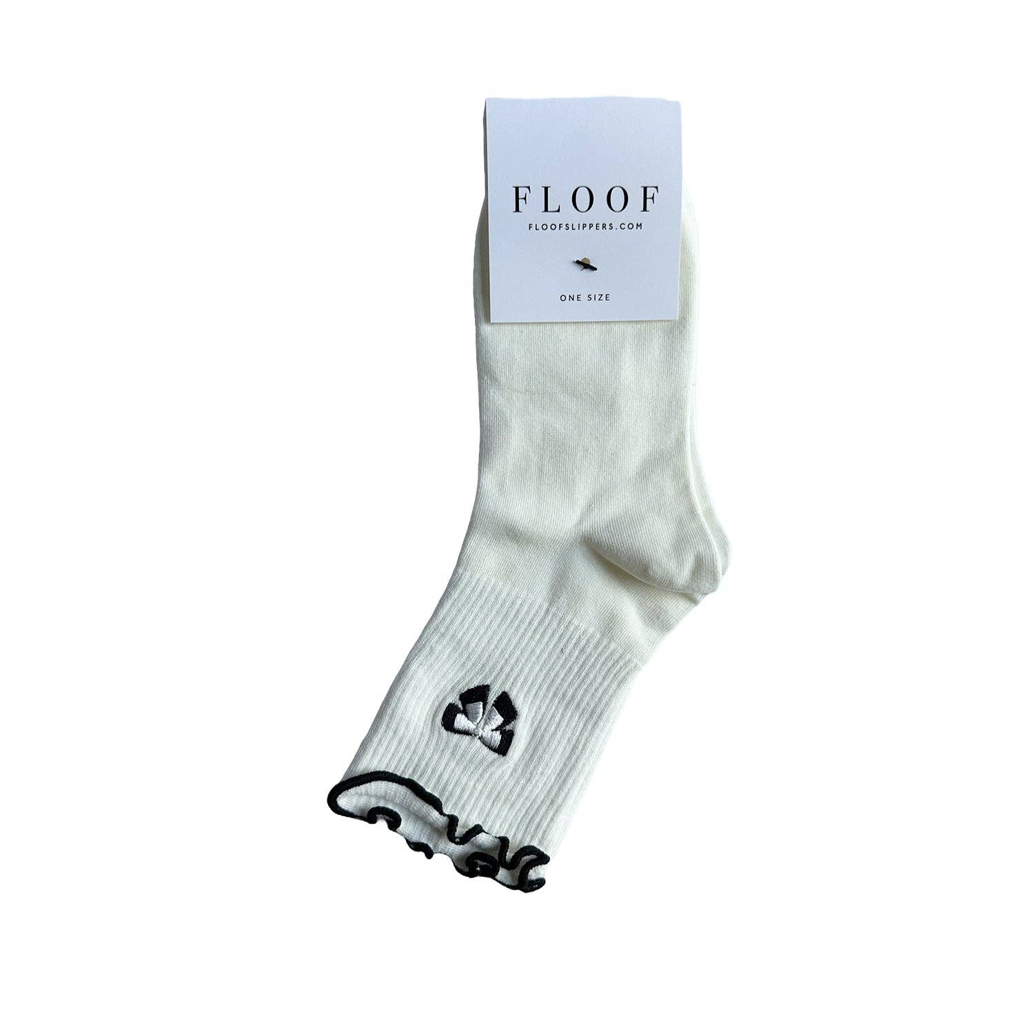 FloofSlippers – wholesale Socks – Women's – FLOOF For the Frill Emoji Sock in White Bow1