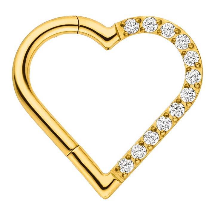 Schmuckgroßhandel - Wholesale Enkele oorbel - Heart Clicker piercing van titanium4