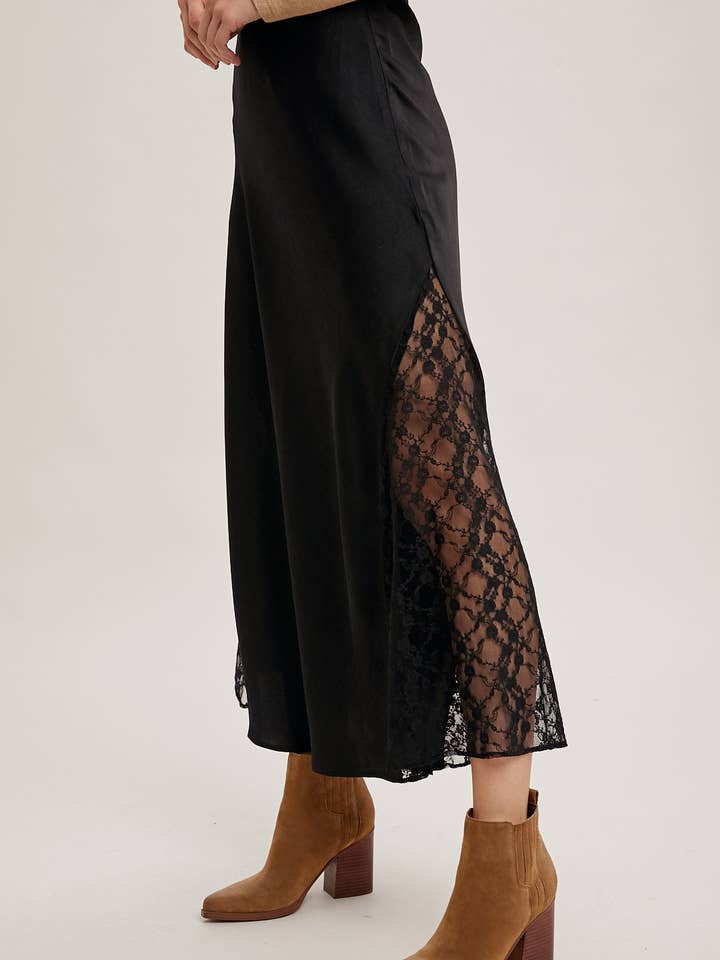 Bluivy – wholesale Skirt – Women’s – LACE TRIMMED MID-RISE SATIN MIDI SKIRT28