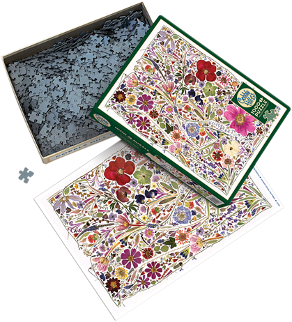 Cheatwell Games – wholesale Puzzle – Adult – Flower Press Spring 1000 Piece Jigsaw Puzzle + Poster2