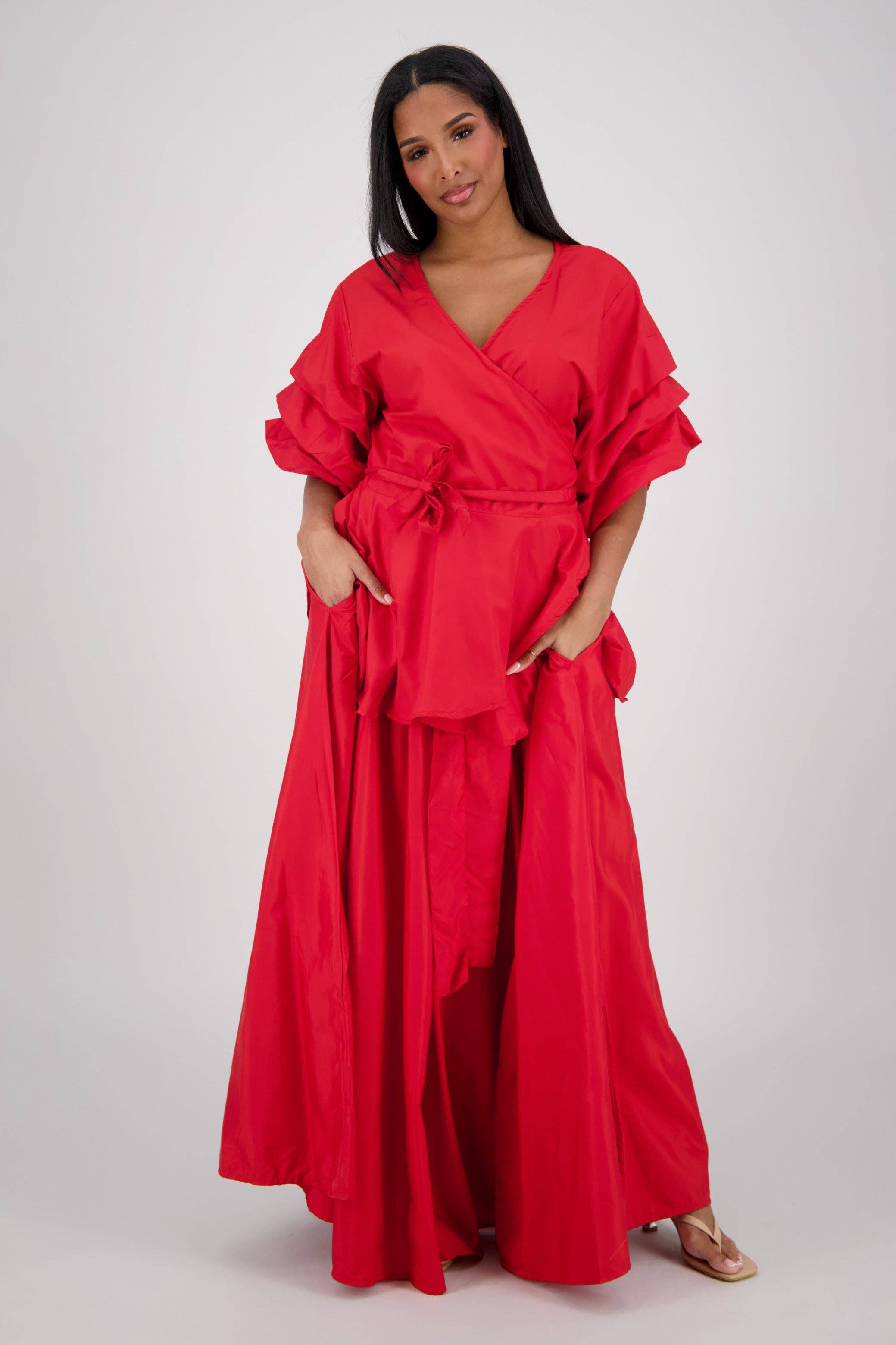 Advance Apparels – Großhandel Set aus Oberteil und Rock – Damen – Wickeloberteil-Rock-Set AS-2507711