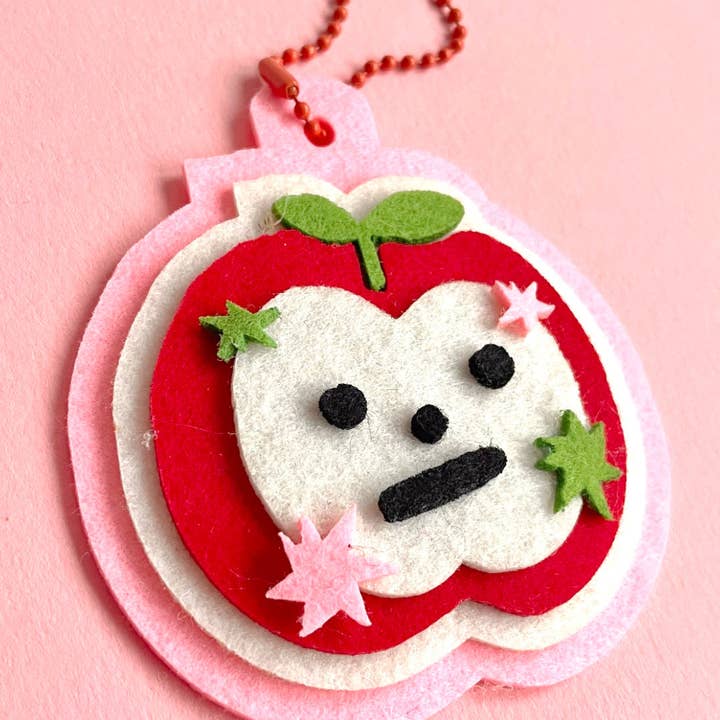 Apple Felt Keyring for wholesale by Clarice Tudor