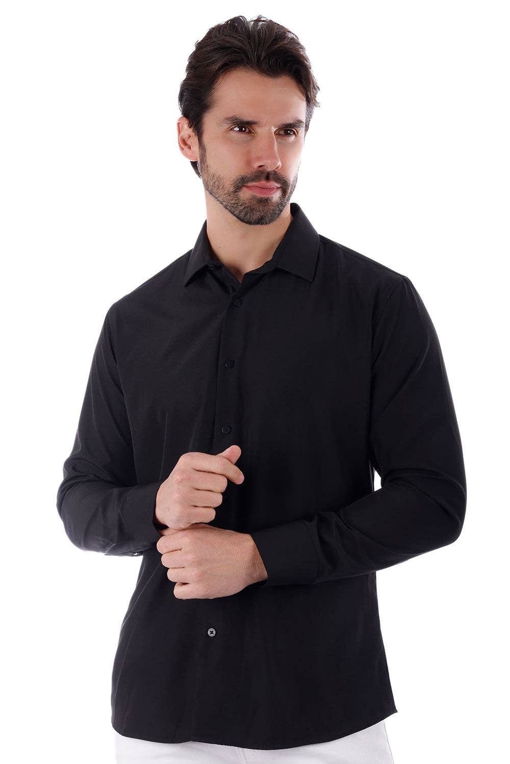 BARABAS - Vente Chemise à col boutonné – homme - Chemise décontractée à manches longues pour hommes de couleur unie 4B335